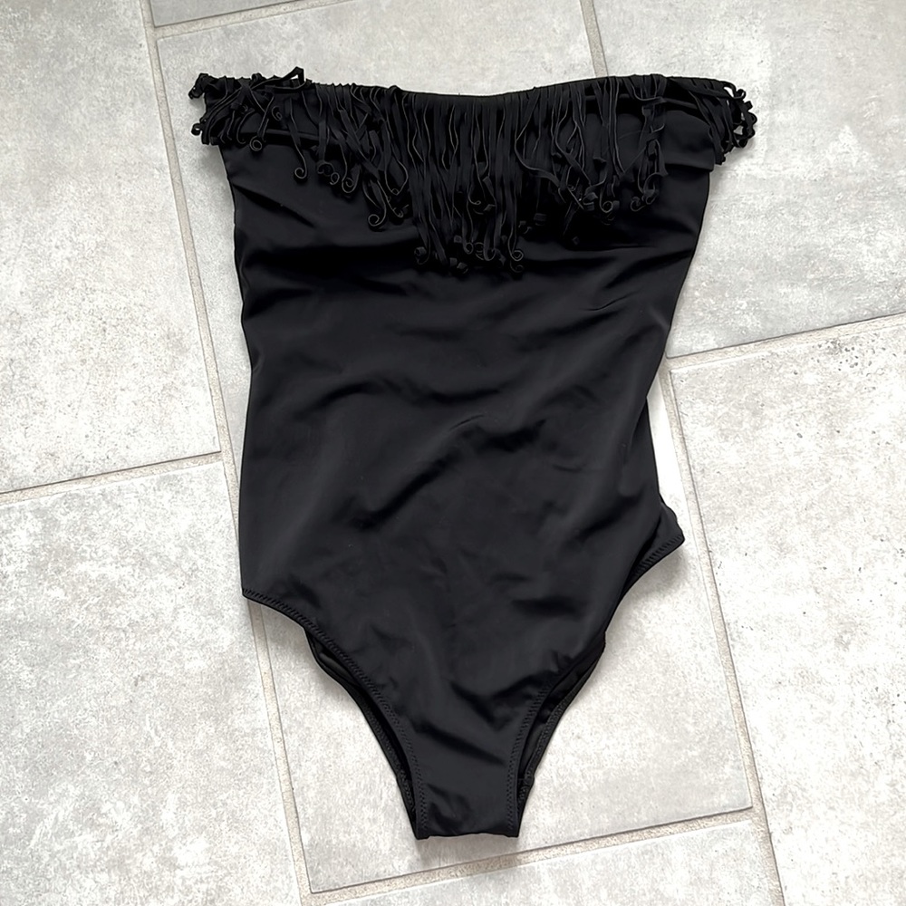Victoria's Secret Black Fringe One Piece Swimsuit